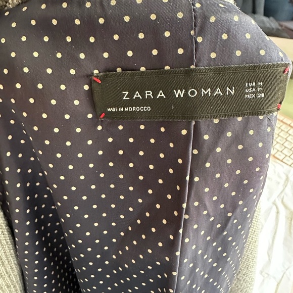Zara Gray Blazer textured Jacket medium - Picture 9 of 9